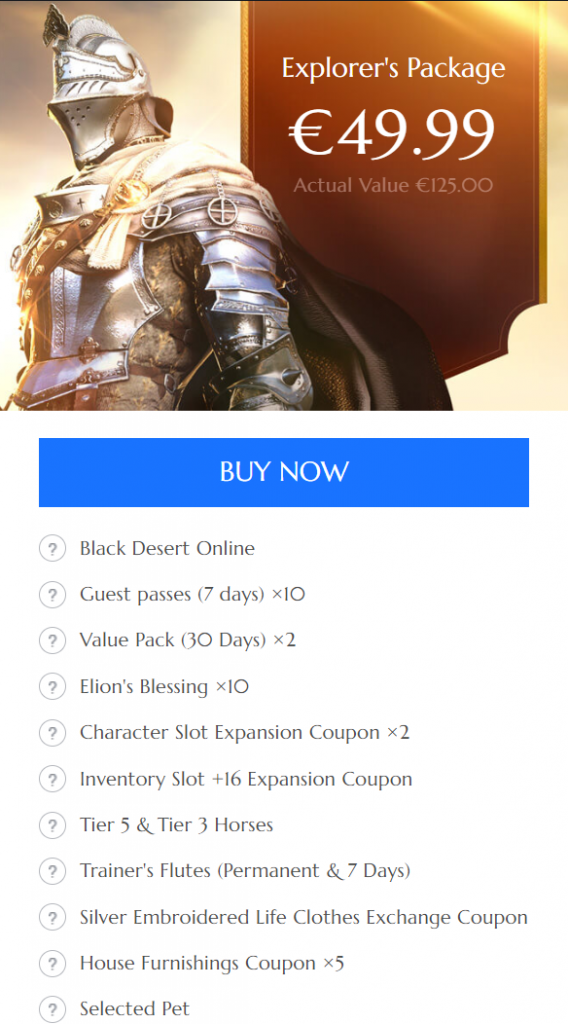 Ideal Tesoro Alacena Black Desert Online Which Package Should You Buy - mmosumo